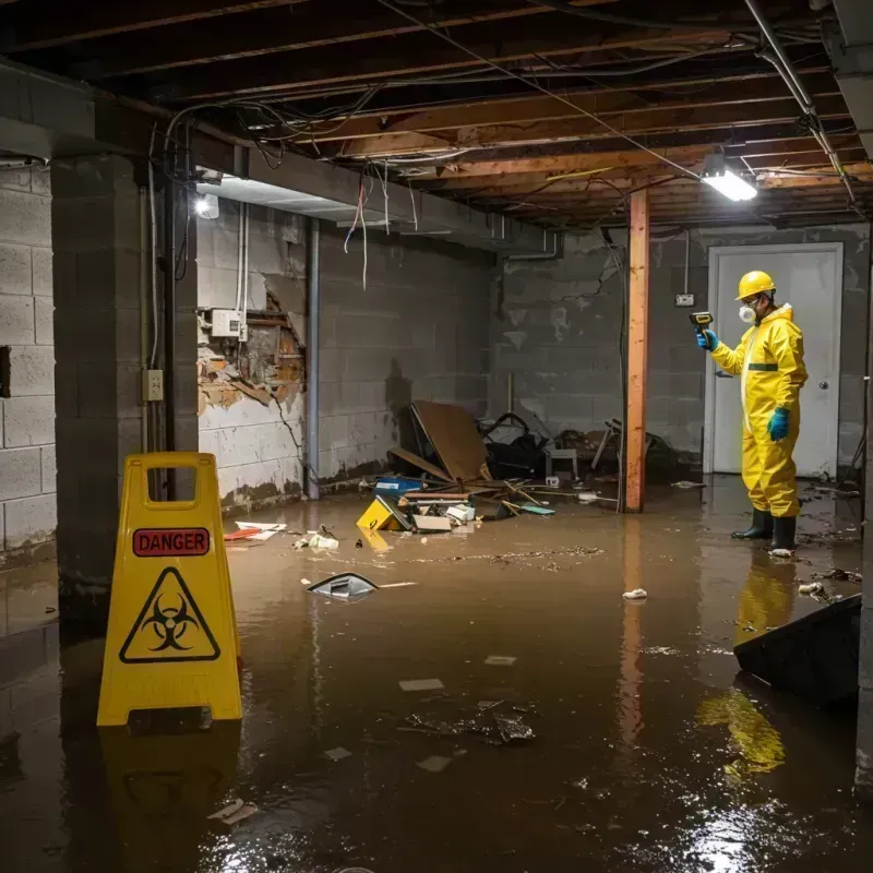 Flooded Basement Electrical Hazard in Owen County, KY Property